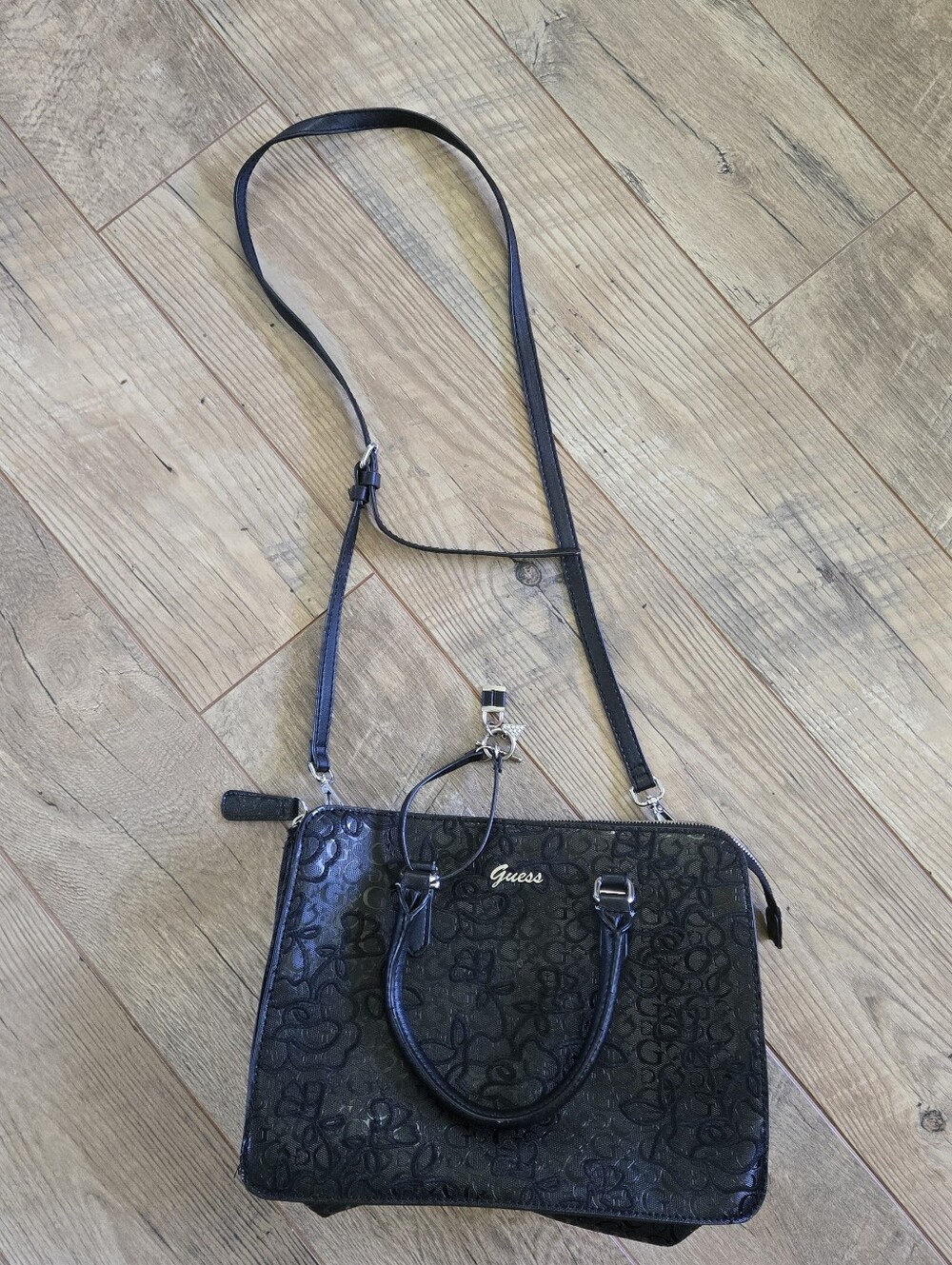 Guess Black Satchel Tote Purse